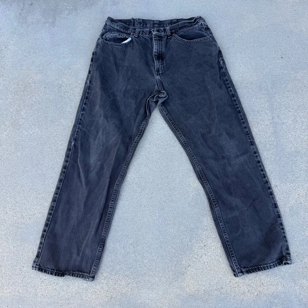 Wrangler‎ Men Straight Leg Jeans Washed Black 34x30